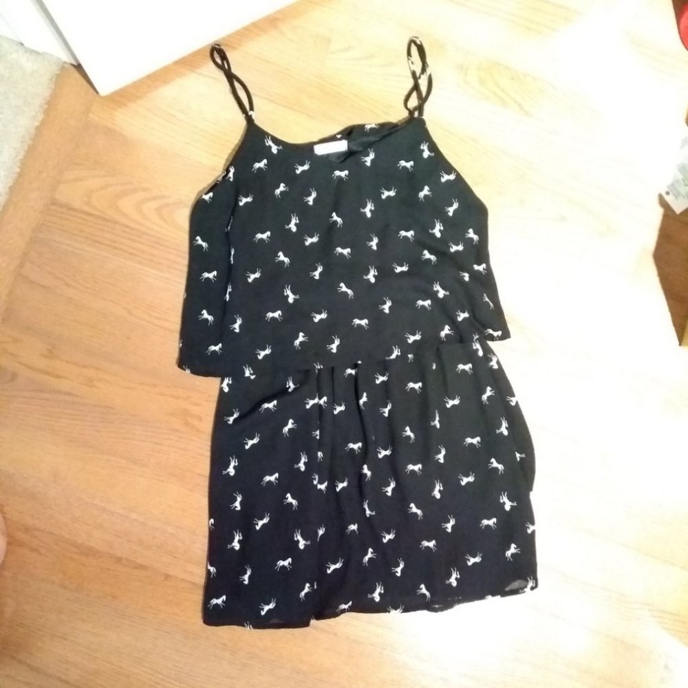 Ladies Everly Horse Print Dress-Spagetti Strap-S